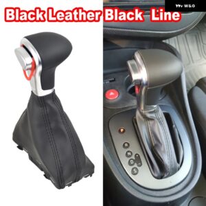 アウディ 自動ギア ボックス ハンドル ギア シフト ノブスティックレバー ヘッド A6 C6 A4 B8 A5 Q5 2009-14 - Black-Black line
