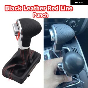 アウディ 自動ギア ボックス ハンドル ギア シフト ノブスティックレバー ヘッド A6 C6 A4 B8 A5 Q5 2009-14 - Red line-Hole