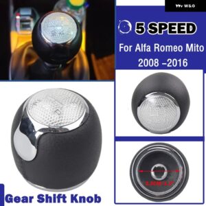 アルファロメオ 5/6スピード MT ギア シフト ノブ 147 166 3.2 V6 水戸 2008 2009 2010-2016 ギアシフター スティックペン カーパーツ - 5 speed