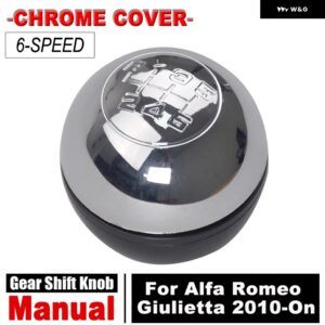 アルファロメオ スタイリング マニュアル ギア シフト ノブ 6スピード シフター レバー ハンドボールスティック 50294565 55346345 ジュリエッタ 2010-ON - chrome