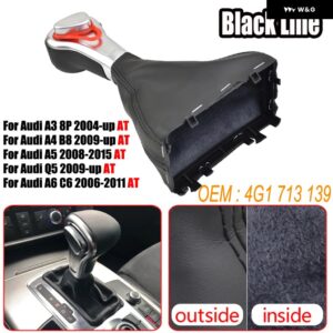 アウディ レザークローム自動 ギア シフト ノブ A4 B8 A5 Q5 2010-15 4G1 713 139 R - Black line