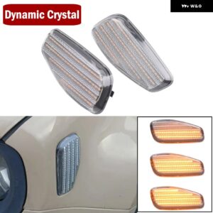 ジープ 2個 LED ダイナミックサイド マーカーライト ウィンカーウインカー インジケータランプ OEM 68256049AA 68256050AA レネゲード BU 2014-2021 - dynamic　crystal