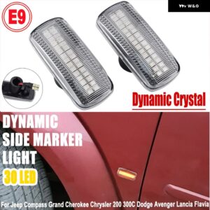 ジープ 自動 パトリオット コンパス コマンダー リバティ グランド チェロキー ランチア ウィンカー ランプ LED ダイナミック アンバー サイド マーカー - 30led　crystal