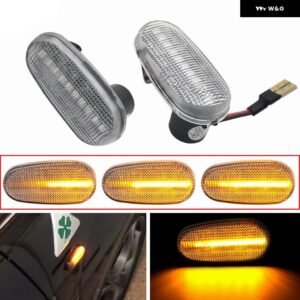 アルファロメオ 2個 水戸 955 147 GT 937 フィアット ブラボー 2 ダイナミック LED サイド マーカーライト 矢印ウィンカー点滅 ウインカーランプ - Dynamic Crystal