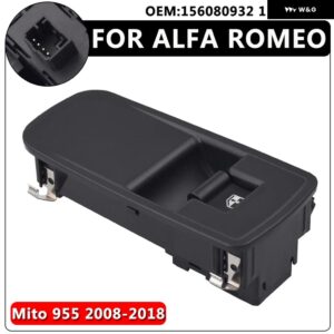 アルファロメオ フロント左右パワーウィンドウ スイッチ 車 水戸 955 2008-2018 ウィンドウレギュレータ スイッチ 156083273 156080932 - Single Switch