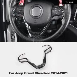 ジープ グランド チェロキー 2011-2018 ABS カーボン/クローム インテリア センター コンソール ナビゲーター GPS カバー トリム カーアクセサリー - steering　wheel