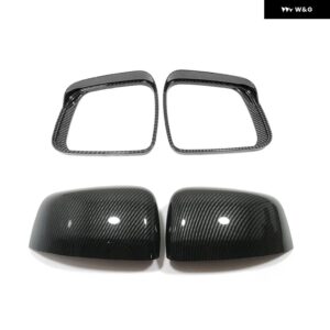 ジープ ABS クローム/カーボン グランド チェロキー 2011-20 2021 サイドドアバックミラー レインシールド トリム フレーム 外装 アクセサリー - Carbon　Fiber　C