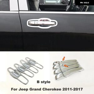ジープ パトリオット グランド チェロキー 2011-2020 ABS クロームカーボンサイド ドアハンドル トリム カバー ステッカー 8個 - 2-hole　16PCS