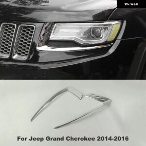 ジープ グランド チェロキー 2011-2021 ABS クロームリアバンパー フォグランプ カバー 装飾 フレーム ステッカー アウター 2個 - Headlight　brow