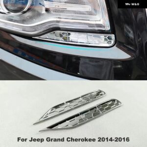 ジープ グランド チェロキー 2011-2021 ABS クロームリアバンパー フォグランプ カバー 装飾 フレーム ステッカー アウター 2個 - Headlight　cleaning