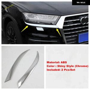 アウディ ヘッドライト ランプアイブロウ ドアハンドル ボウルリアウィンドウ ワイパー スポイラー パネル カバー トリム Q7 2016 - 2020 クローム - Model C