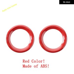 ジープ LAPETUS フロントフェイス フォグランプ ランプサークル フレーム カバー トリム 2個 レネゲード 2019 2020 ABS 自動車アクセサリー - Red