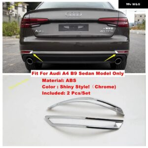 アウディ ABS クロームドアバックミラー ラビングストリップ/リアテール フォグライト ランプカバー トリム A4 B9 2016 - 2019 カーアクセサリー - a