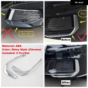 アウディ フロントリア フォグライト ランプ アイブロウ 装飾 ストライプカバー トリム A6 C8 2019-2023 カーアクセサリー - Chrome