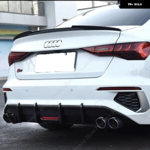 アウディ M4 スタイル 車グロスブラックリア トランク スポイラー ウイング テール A3 S3 RS3 8V セダン 2016-20 チューニングアクセサリー - Gloss Black