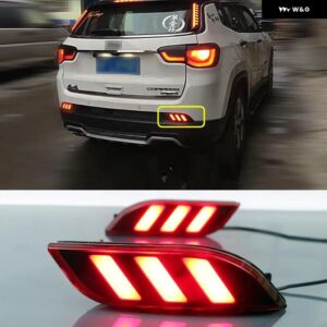 ジープ 2個 コンパス 2017 2018 2019 LED リアバンパー リフレクター ランプ ドライビングライト とブレーキライト - model　a