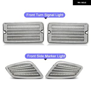 ジープ 4個 車 LED フェンダーサイド マーカーライト バンパー アンバー LED ウィンカーランプ キット ラングラー TJ 1997-2006 - clear　lens