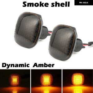 アウディ 2個 A3/8L A4/8D A4/S4 クリアレンズ スモークレンズ LED サイドマーカーランプダイナミック アンバー ウィンカーライト - Dynamic Smoked lens