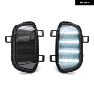 シボレー LED サイドミラー パドルランプ シルバラード GMC シエラ 1500 LTD 2019-2022 サイド リアビュータスクホワイト - Smoked Lens