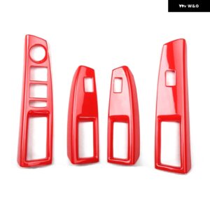 シボレー クルーズ 2009-2013 2015 右ハンドル ウィンドウリフト スイッチ パネル カバー ABS トリム スタイリング 4個 - red