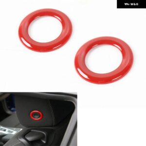 シボレー カマロ 2017+ ABS 車内シートヘッドレスト調整 スイッチ 装飾 リング トリム スタイリング ステッカー - red