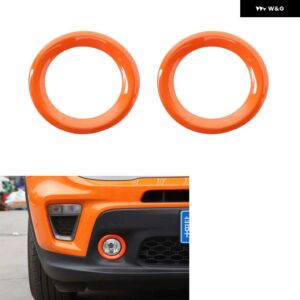 ジープ フロント フォグライト ランプ 装飾 リング 外装 スタイリング トリム レネゲード 2019+ - Orange