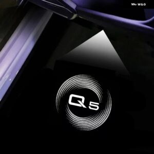 アウディ 2個 LEDドアゴーストシャドウウェルカムライトロゴプロジェクターランプアクセサリー Q5 2010-2018-24 - Q52