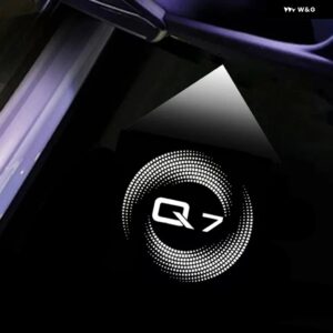 アウディ 2個 LEDドアゴーストシャドウウェルカムライトロゴプロジェクターランプアクセサリー Q7 2006-2018-24 - Q72
