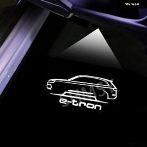 アウディ 2個 LEDドアゴーストシャドウウェルカムライトロゴプロジェクターランプアクセサリー E-TRON 2019 - 2023 2024 Q3 Q4 Q5 Q6 Q7 Q8 - E-Tron2