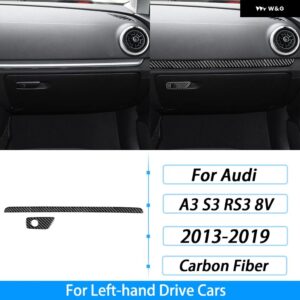 アウディ A3 S3 RS3 8V 2013-2019 カーボン副パイロット ダッシュボード グローブ ボックス ハンドル トリム ストリップセット インテリア アクセサリー - Left Hand Drive4
