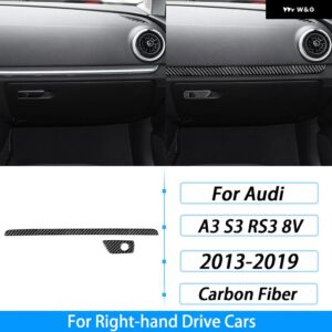 アウディ A3 S3 RS3 8V 2013-2019 カーボン副パイロット ダッシュボード グローブ ボックス ハンドル トリム ストリップセット インテリア アクセサリー - Right Hand Drive5