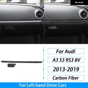 アウディ A3 S3 RS3 8V 2013-2019 カーボン副パイロット ダッシュボード グローブ ボックス ハンドル トリム ストリップセット インテリア アクセサリー - Left Hand Drive6