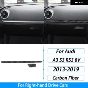アウディ A3 S3 RS3 8V 2013-2019 カーボン副パイロット ダッシュボード グローブ ボックス ハンドル トリム ストリップセット インテリア アクセサリー - Right Hand Drive7