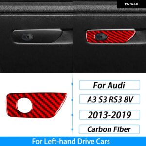 アウディ A3 S3 RS3 8V 2013-2019 カーボン副パイロット ダッシュボード グローブ ボックス ハンドル トリム ストリップセット インテリア アクセサリー - Left Hand Drive8