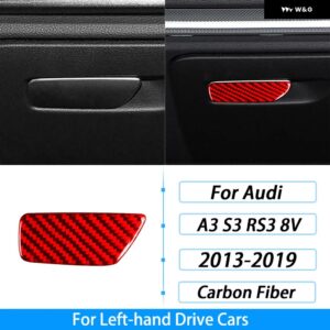 アウディ A3 S3 RS3 8V 2013-2019 カーボン副パイロット ダッシュボード グローブ ボックス ハンドル トリム ストリップセット インテリア アクセサリー - Left Hand Drive10