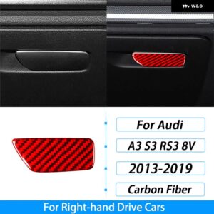 アウディ A3 S3 RS3 8V 2013-2019 カーボン副パイロット ダッシュボード グローブ ボックス ハンドル トリム ストリップセット インテリア アクセサリー - Right Hand Drive11