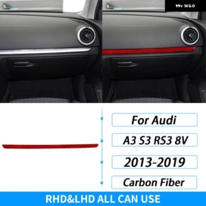 アウディ A3 S3 RS3 8V 2013-2019 カーボン副パイロット ダッシュボード グローブ ボックス ハンドル トリム ストリップセット インテリア アクセサリー - LHD and RHD12