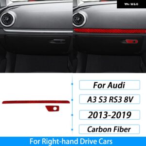 アウディ A3 S3 RS3 8V 2013-2019 カーボン副パイロット ダッシュボード グローブ ボックス ハンドル トリム ストリップセット インテリア アクセサリー - Right Hand Drive14
