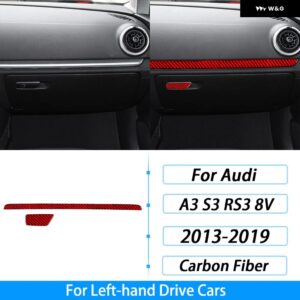 アウディ A3 S3 RS3 8V 2013-2019 カーボン副パイロット ダッシュボード グローブ ボックス ハンドル トリム ストリップセット インテリア アクセサリー - Left Hand Drive15