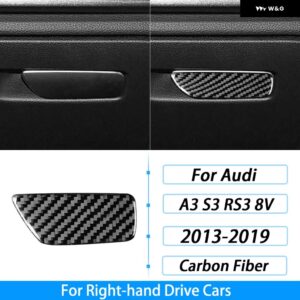アウディ A3 S3 RS3 8V 2013-2019 カーボン副パイロット ダッシュボード グローブ ボックス ハンドル トリム ストリップセット インテリア アクセサリー - Right hand drive