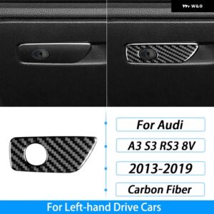 アウディ A3 S3 RS3 8V 2013-2019 カーボン副パイロット ダッシュボード グローブ ボックス ハンドル トリム ストリップセット インテリア アクセサリー - Left hand drive