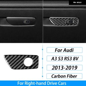 アウディ A3 S3 RS3 8V 2013-2019 カーボン副パイロット ダッシュボード グローブ ボックス ハンドル トリム ストリップセット インテリア アクセサリー - Right Hand Drive2