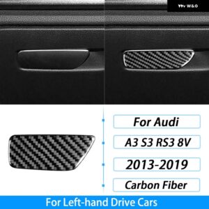 アウディ A3 S3 RS3 8V 2013-2019 カーボン副パイロット ダッシュボード グローブ ボックス ハンドル トリム ストリップセット インテリア アクセサリー - Left hand drive3