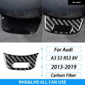 アウディ A3 S3 RS3 8V 2013-2019 カーボン ステアリングホイール あご パネル カバー 装飾カー インテリア アクセサリー ステッカー - Black Carbon Fiber B
