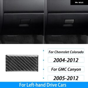 シボレー コロラド GMC キャニオン 2004-2012 カーボン副パイロット 収納 ボックス ハンドルカバー インテリア アクセサリー ステッ - Black Carbon Fiber