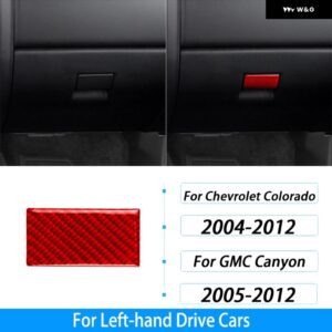 シボレー コロラド GMC キャニオン 2004-2012 カーボン副パイロット 収納 ボックス ハンドルカバー インテリア アクセサリー ステッ - red carbon fiber