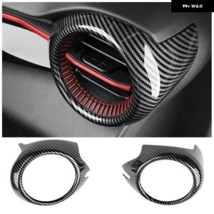 シボレー トラック ス 2024 + インテリア アクセサリー ABS ブラックカー エアコン コンセント コンソール ギア シフト ヘッド ウィ - Air Outlet Cover
