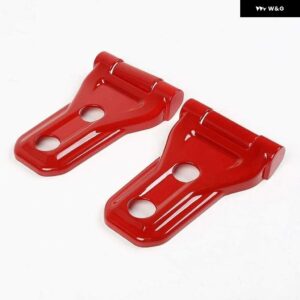 ジープ 2個 ボンネット エンジン ヒンジカバー トリム ブラック ABS ラングラー JL 2018-23 カーアクセサリー - Red