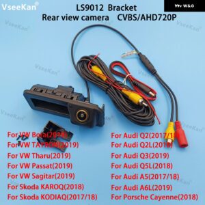 アウディ CVBS AHD720P リアビューリバースカメラ トランク ハンドル ブラケット Q2 Q3 A5 A6L Q5L VWシリーズ シュコダ ポルシェ カイエン ゴールデン - LS9012 720P