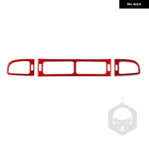 シボレー シルバラード タホ GMC アバランチ LTZ シエラ SLT 07-13 カーボン中央エアアウトカバー スーツ車内 ステッカー - Red 3 Pcs Set